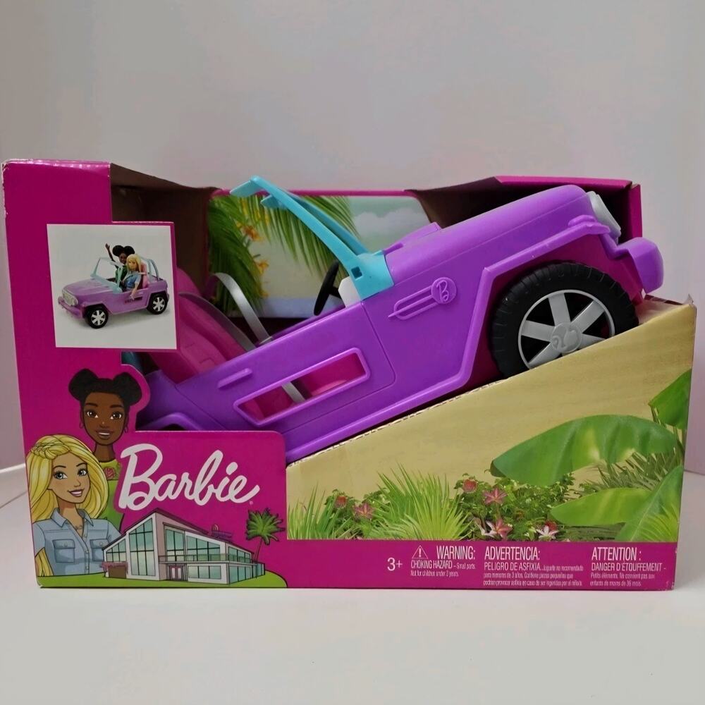 Barbie Purple Jeep Vehicle Doll Car Open Top Mattel Toy W Seatbelts New